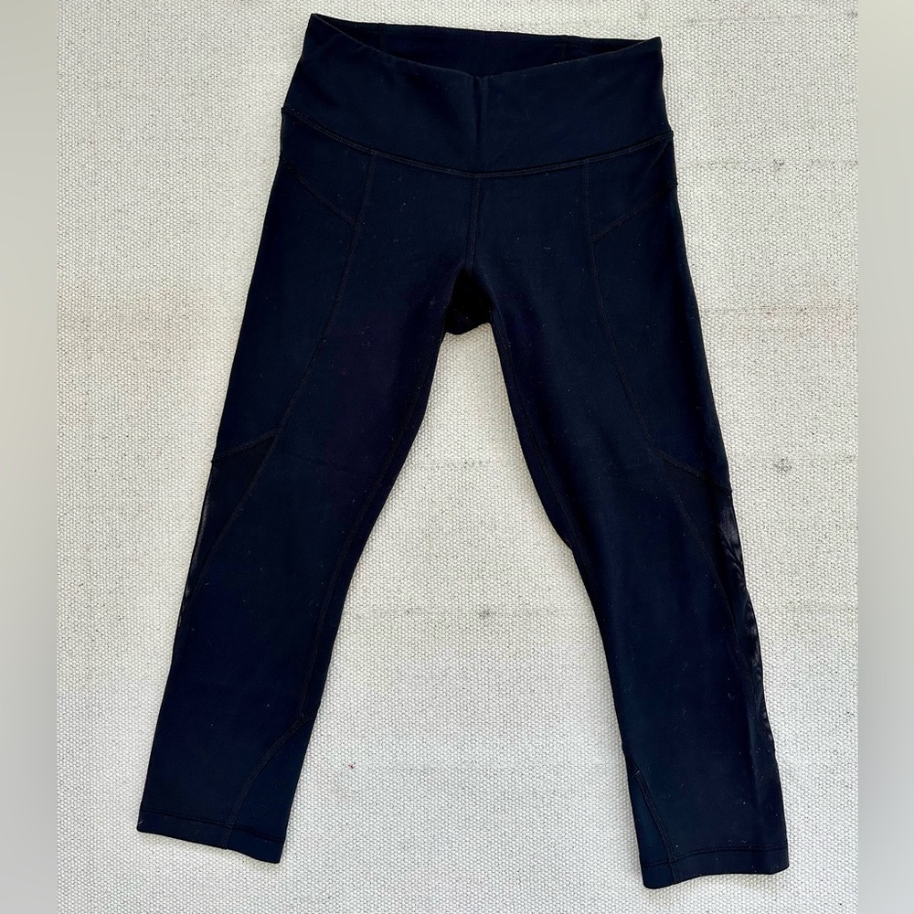 Lululemon Wunder Under Crop Laser Cut Tech Mesh 4 - Picture 7 of 16
